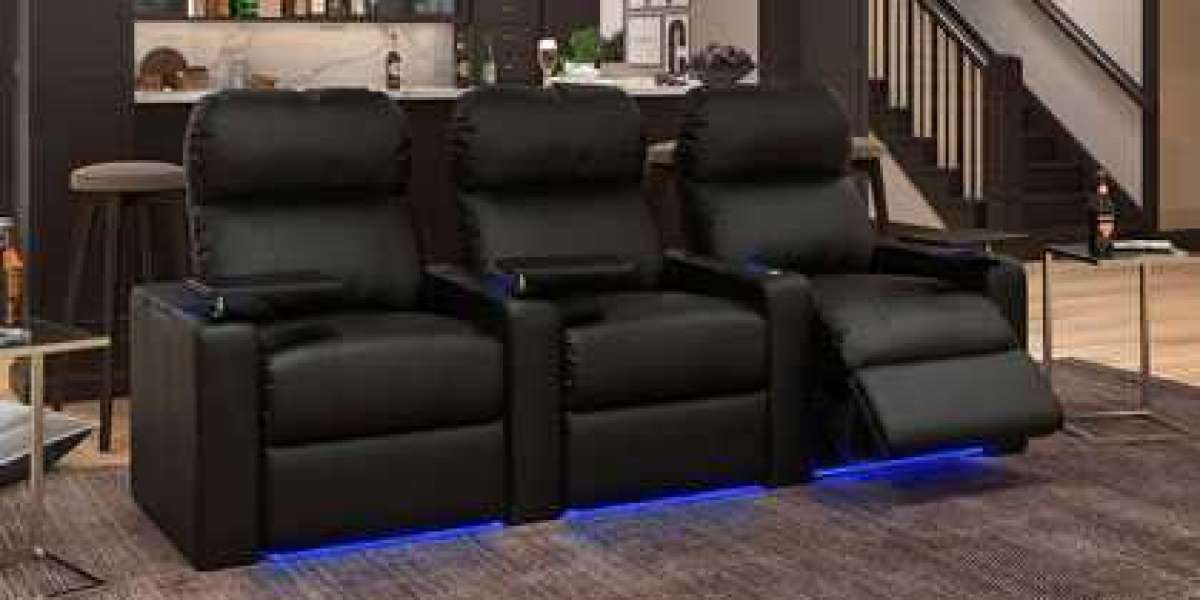 The black leather theater recliner is a product that the company offers